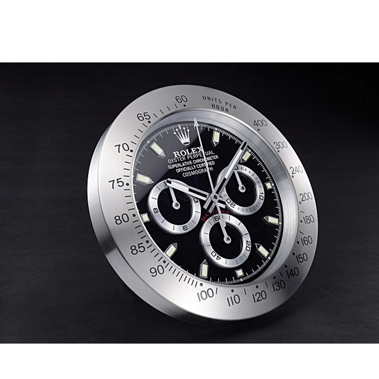 AAA Replica Watches 621909 Daytona Wall Rolex Cosmograph Clock Silver-Black 0817